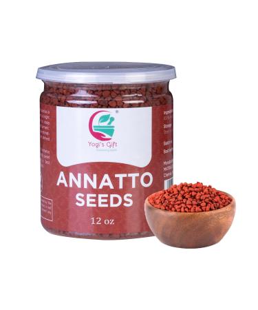 Annatto Seeds 12oz | 100% Pure and Natural | Bixa Orellana/Achiote/Semillas de Annatto for Seasoning & Rubs by Yogi's Gift