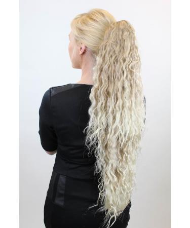 Very Long Voluminous Ponytail Hairpiece with Kinky Curls - Dark Blonde & Platinum Highlights | N838-15BT613 - Buy Online on GoSupps.com