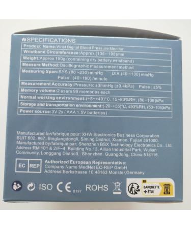 Ybor Automatic Blood Pressure Monitor 2.4" Extra Large LCD Display & Adjustable Wrist Cuff 99x2 Reading Memory for Home Use - Buy Online on GoSupps.com