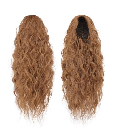 Feshfen Toffee Brown Ponytail Hair Part with Cord | 45 cm Long Waves Braid Extension | Clip-in Wavy Hair Extensions for Women - Buy Online on GoSupps.com