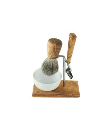 DOM shaving set 4-piece razor shaving brush round bowl shaving brush/razor holder