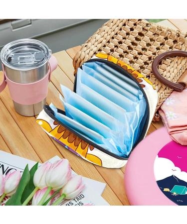 Menstruation Pad Bag with Zipper | Cartoon Lion Design | Women's Tampon & Napkin Storage Bag - Buy Online on GoSupps.com