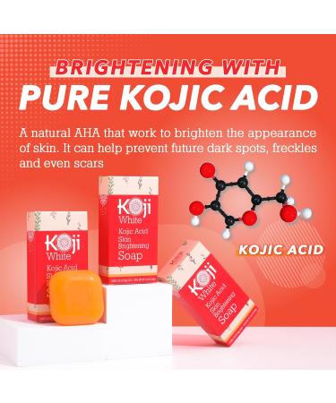 Koji White Kojic Acid Soap Gift Set - Vegan Skin Brightening Bar for Women | Papaya & Collagen Soap - Paraben-Free Uneven Skin Tone Solution (6 Bars 2.82 Oz - Buy Online on GoSupps.com