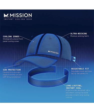 MISSION Cooling Performance Hat - Unisex Baseball Cap | Instant-Cooling Fabric | Adjustable Fit | White - Buy Online on GoSupps.com