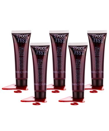 Special FX Pro Fake Blood 15ml Horror Make up for Vampire Zombie Theatre Special Effects Realistic Halloween Blood (5 x 15ml Tubes)