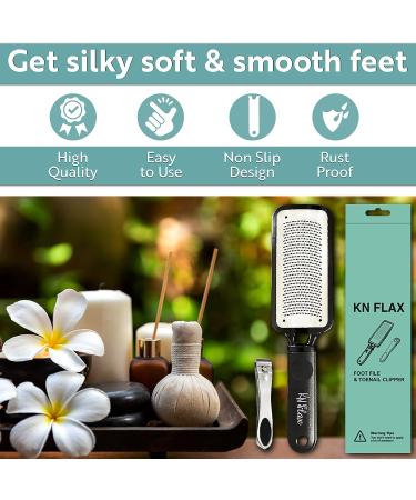  Colossal Pedicure Rasp Foot File + Toenail Clipper KN FLAX Premium Foot care Pedicure Surgical grade Stainless steel file with Thick Nails Large Fingernail Toe Nail Clippers - Buy Online on GoSupps.com