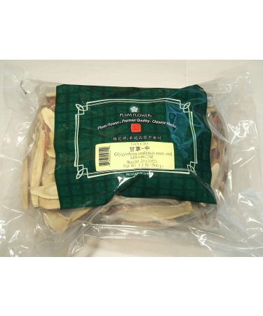 Licorice Root medium slices / Gan Cao / Glycyrrhiza Uralensis - Bulk Herb 1.1lb / 500g