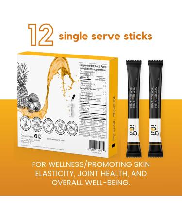 Jimmy Sevigny GoMatcha Matcha & Collagen Powder Sticks (12x8g) - Pina Colada Easy Tasty & Nourishing. The Gift of Glow for the Holidays - Buy Online on GoSupps.com