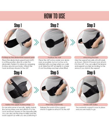 Maternity Belly Band Abdominal Binder Black | Elastic Waist Support for Prenatal Pregnancy | Pelvic Pain Relief & Back Brace | Breathable Tummy Bump Sling Belt - Large - Buy Online on GoSupps.com
