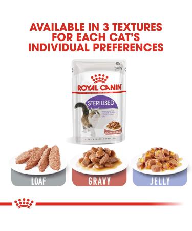 Royal Canin Sterilised Care in Gravy Adult Wet Cat Food 85g (Pack of 12) 1.02 kg (Pack of 1) - Buy Online on GoSupps.com