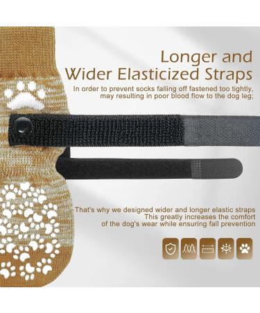 4 Pairs Anti-Slip Dog Socks with Adjustable Straps - Perfect for Hardwood Floors & Outdoor Use - Buy Online on GoSupps.com