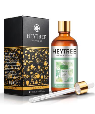 HEYTREE Tea Tree Essential Oil 100ml -Perfect for Skin Care Hair Care Bath Ideal for Humidifier Diffuser-Naturally Cleaning Oil Tea Tree 100 ml (Pack of 1)