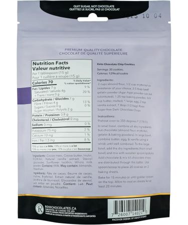 Ross Chocolates Chocolate Baking Chips No Sugar Added (Milk Chocolate) - Sugar Free Chocolate Chips: Perfect for Keto Diets and Zero Sugar Treats. - Buy Online on GoSupps.com