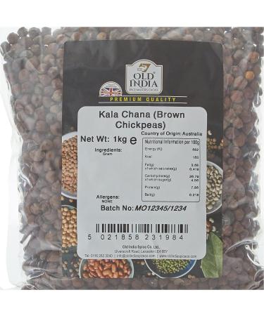 Old India Kala Chana (Brown Chickpeas) 1kg - Premium Quality - Pack of 1 - Buy Online on GoSupps.com