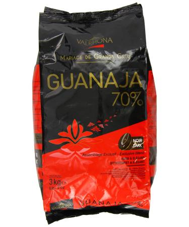 Valrhona Dark Chocolate - 70% Cacao - Guanaja - 6 lbs 9 oz bag of feves 6.56 Pound (Pack of 1)