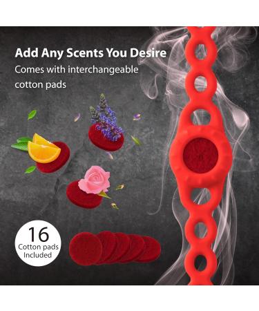 Buy Bone Fragrance Chain Aromatherapy Diffuser - Stylish Elastic Silicone Bracelet for Couples - 2 Piece Red Set | GetaWay Solids - Buy Online on GoSupps.com