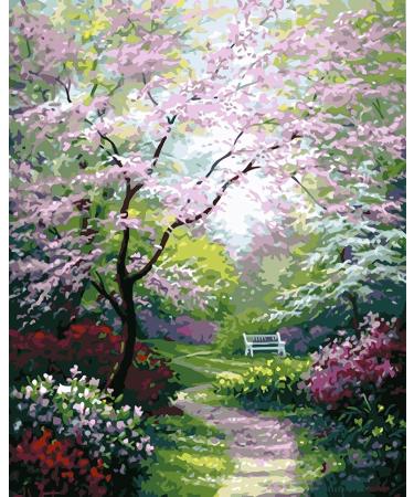 cupmod Flower Paint by Numbers for Adults DIY Acrylic Watercolor Painting by Numbers for Kids Beginners Flower Painting Arts Craft On Canvas Without Frame Home Wall Decor MT10943