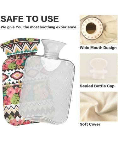 Shop Naanle Ethnic Hawaii Flower Hot Water Bottle | 1L Transparent Heat Therapy for Pain Relief Ideal for Bed Hands & Feet - Buy Online on GoSupps.com