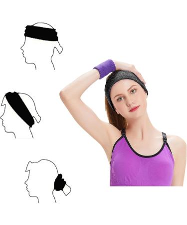 HANERDUN Sports Headband for Men & Women - Terry Cloth Sweatbands for Running Cycling Jogging Tennis Football - Yellow - Buy Online on GoSupps.com