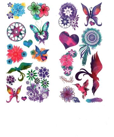 American Made Realistic Temporary Arm Sleeve Tattoos - 48 Watercolor Designs for Men and Women - Buy Online on GoSupps.com