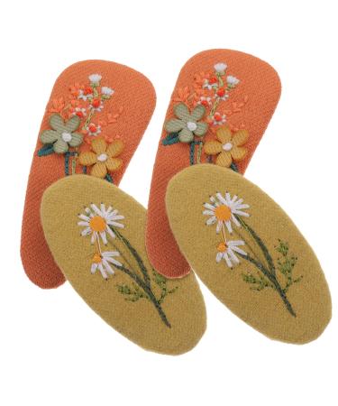 Angoily 2 Pairs Hairpin Kids Hair Clips for Girls Hair Barrettes Hair Pin Kids Hair Accessories for Girls Floral Hair Clip Girl Cute Hair Girl Hair Accessories Fabric Hair Clips Fancy Baby