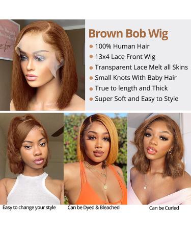 Eyefanniy Brown Bob Human Hair Wig 10 Inch 150% Density HD Lace Front | Short Bob Wig for Black Women - Buy Online on GoSupps.com
