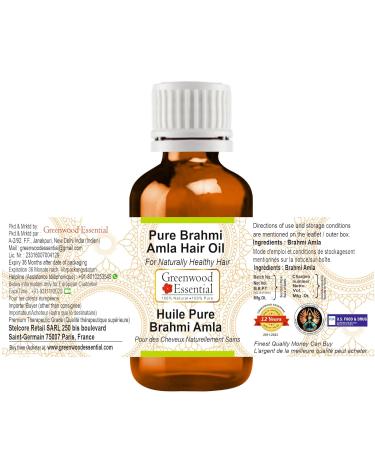 Greenwood Essential Pure Brahmi Amla Hair Oil Therapeutic Grade for Hair Skin & Aromatherapy 5ml | Best Natural Hair Care - Buy Online on GoSupps.com