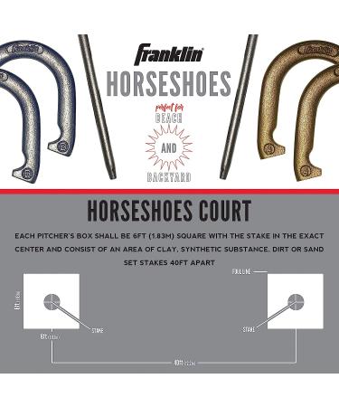 Franklin Sports Horseshoe Set - Official Size & Weight Steel Horseshoes for Yard & Beach - Buy Online on GoSupps.com