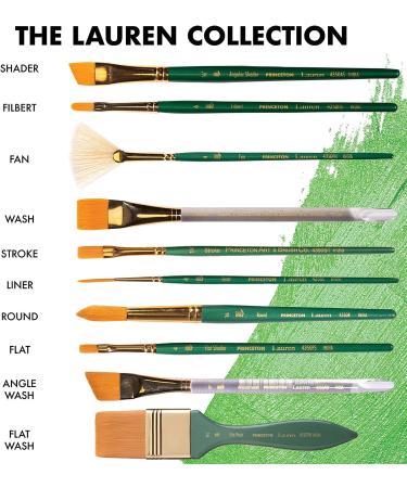 Princeton Artist Brush Co. Lauren Series 4350 Short Wash Size 1/2 Golden Synthetic Paintbrush - Buy Online on GoSupps.com