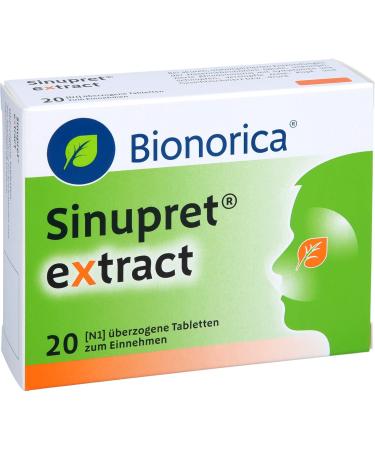 Sinupret Extract Coated Tablets - 20 pcs | All-Natural Relief for Sinus Health | International Shipping Available - Buy Online on GoSupps.com
