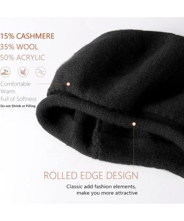 French Wool Beret Hat for Women - Classic Slouchy Knit Beanie in Black - Buy Online on GoSupps.com
