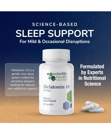 Scientific Health Solutions Melatonin 10mg | Extra Strength Melatonin in Easy-to-Swallow Capsules | Vegan Non-GMO & Gluten-Free | US-Made Extra-Strength (6-Pack) - Buy Online on GoSupps.com