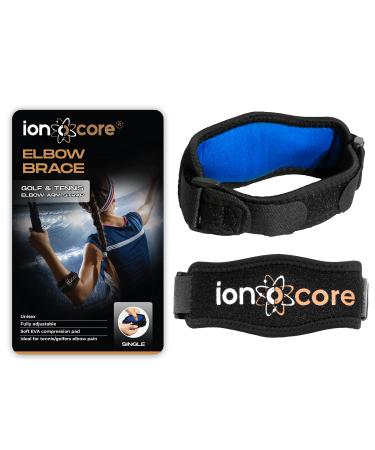 ionocore Tennis Elbow Brace for Men and Women | Tendonitis Elbow Brace for Tennis Elbow & Golfers Elbow | Comfortable Tennis Elbow Strap With EVA Compression Pad | One-Size with Adjustable Strap 1