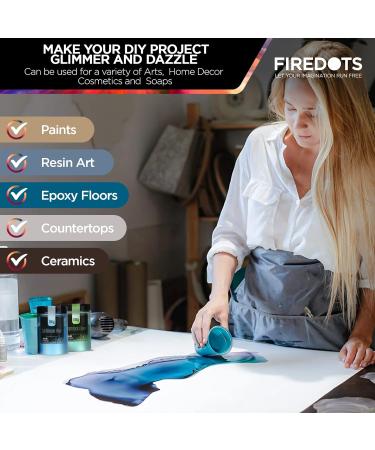 FIREDOTS Black Mica Powder 200g - Pearl Black Epoxy Resin Pigment for DIY Soap, Candle, Body Butter & Lip Gloss - Bulk Discount | Easy to Mix - Buy Online on GoSupps.com