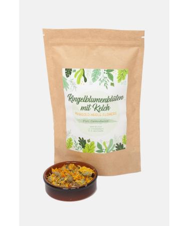 IGART Marigold with Calyx 2000g 2kg | Marigold Blossoms Edible | Orange Calendula | Dried Flowers | Calendula Officinalis | Edible Flowers in a Refill Pack | for Marigold Tea | Herbal Tea | Tea