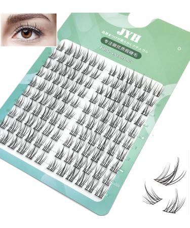 Sunflower Segmented False Eyelashes Mix Length Natural Thick Mink Eyelashes Soft Fine Black Stems Single Cluster Lash Extension (GREEN) Sunflower-GREEN
