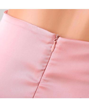 Shop Elegant Women's Knee-Length Lace Trim Mini Skirt | Adjustable Vintage Floral Swing Skirt in Pink - Buy Online on GoSupps.com