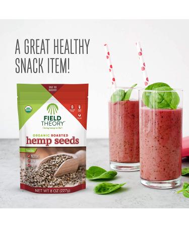 Field Theory Organic Roasted Hemp Seeds 8oz - USDA Certified Organic - Buy Online on GoSupps.com
