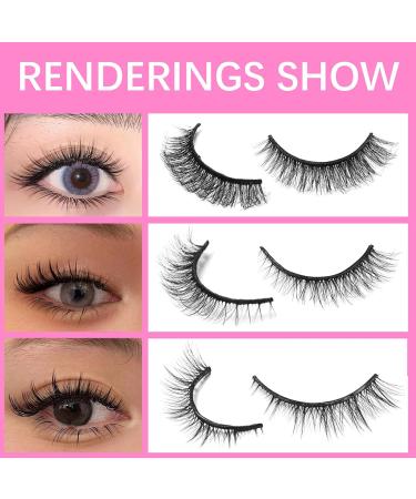 Buy DSLONG Self Adhesive Eyelashes - No Glue Natural Look Cat Eye 3 Styles Reusable Strips - Buy Online on GoSupps.com