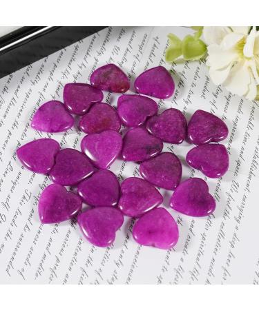 Soulful 20pcs Purple Jade Amethyst Heart-Shaped Healing Crystal Stones for Stress Relief and Reiki Healing | Love Stones | Purple Jade_20pcs - Buy Online on GoSupps.com