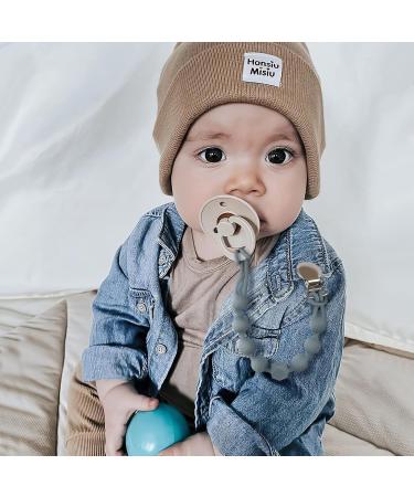 Yolnkos Silicone Pacifier Chain for Girls | Dummy Holder & Clips | Baby Shower Gift (Gray & Blue) - Buy Online on GoSupps.com