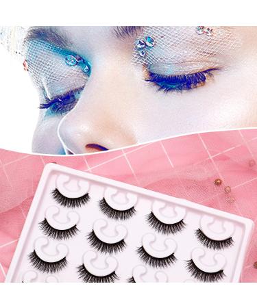 6D Thick Faux Mink False Lashes - 10 Pairs | Handmade Natural Look & Reusable Fluffy Volume | Short-Thick Style - Buy Online on GoSupps.com