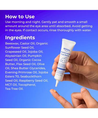 Blinkjoy Restorative Under Eye Balm Anti-Aging Moisturizing Eye Balm with Omegas to Reduce Dryness & Fine Lines Optometrist & Dermatologist Recommended Fragrance-Free - Buy Online on GoSupps.com