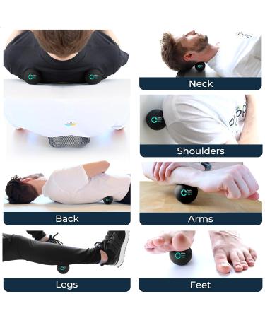 Plyopic Massageball Set - 6cm Fascia Balls & Peanut Duo-Ball Bag for Myofascial Massage Trigger Point Relief Muscle Tension Relief | International Shipping Available - Buy Online on GoSupps.com