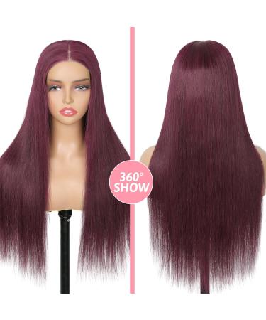 HD Lace Glueless Human Wig - 180% Density 22 Natural Black 99J 5x5 Lace Wig for Women | 100% Brazilian Real Hair | Wear & Go Wigs - Buy Online on GoSupps.com