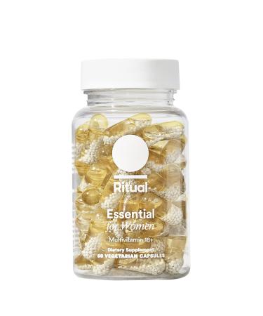 Ritual Multivitamin for Women 18+, Clinical-Backed Multivitamin with Vitamin D3 for Immune Support*, Vegan Omega 3 DHA, B12, Iron, Gluten Free, Non GMO, Mint Essenced, 30 Day Supply, 60 Capsules