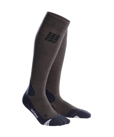 CEP - Outdoor Merino Socks for women | Trekking socks with compression effect | brown/black | size II