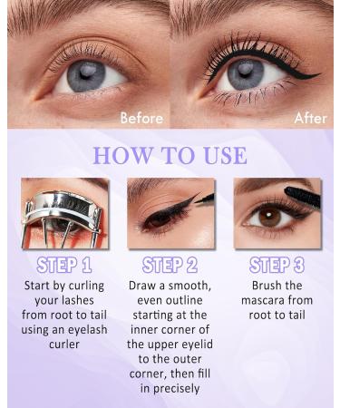 LYSdefeu 5D Blue Silk Fiber Mascara and Blue Liquid Eyeliner Set Waterproof and Smudgeproof Liquid Eyeliner Long Lasting Volume Curly Lengthening Mascara for Parties Colorful Eye Makeup4 Blue - Buy Online on GoSupps.com