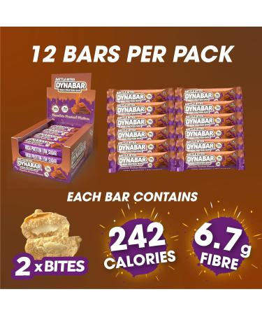 Battle Bites Dynabar Chocolate Fondant High Protein Bars 12x60g - Vegetarian Friendly, Low Sugar, Non-GMO - 18g Protein, 242 Calories - Made in UK - 12 Count Pack - Buy Online on GoSupps.com