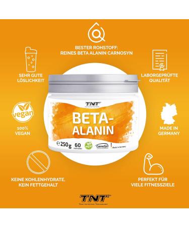 TNT Beta Alanine Powder (250g) - Pure CarnoSyn 100% Vegan High Quality & Lab Tested | International Shipping - Buy Online on GoSupps.com